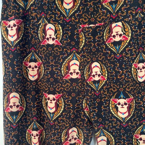 LuLaRoe leggings, Chihuahua print size tall and curvy - Picture 2 of 8